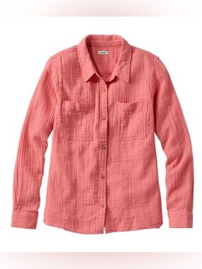 LLbean Cloud Gaze Button Down Long Sleeve Size Small Spring Vacation Casual